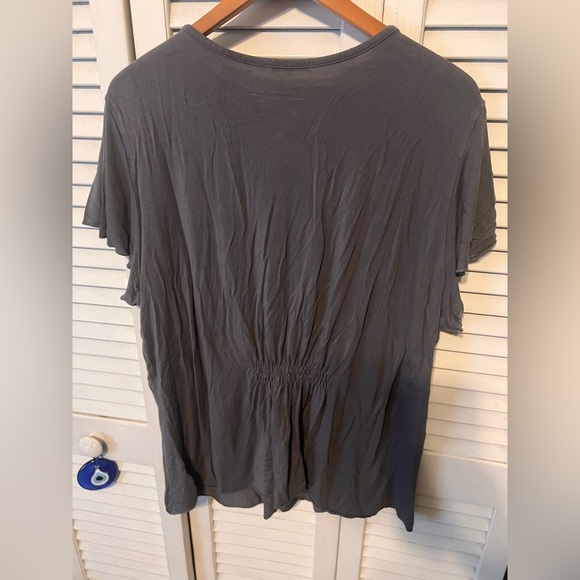 Metro 7 Grey Bead & Sequin Neckline Knit Top Plus - Picture 5 of 8